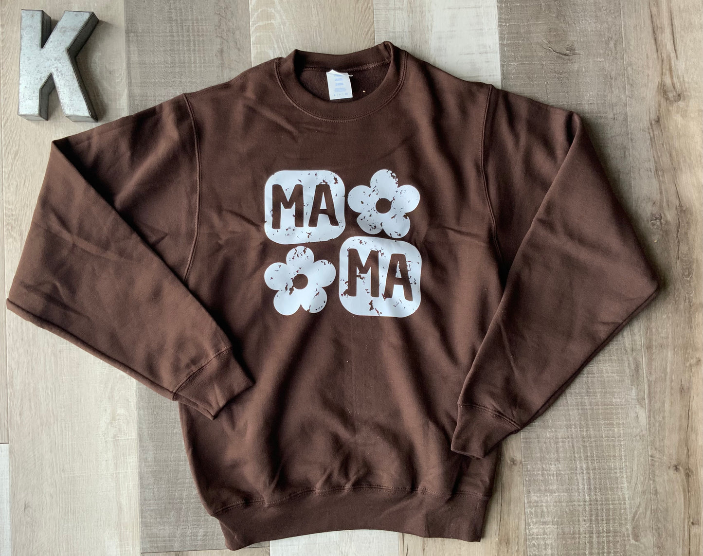 Brown Mama Retro Floral Crewneck Sweatshirt