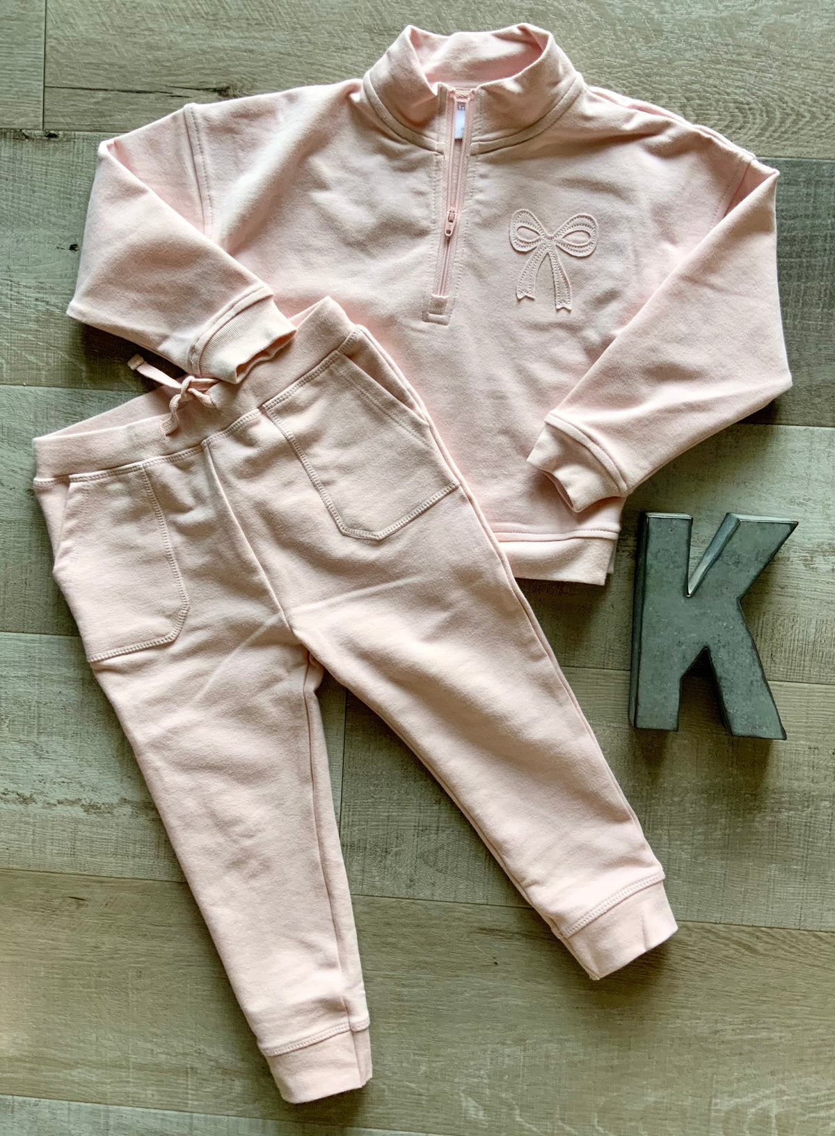 Veiled Pink Bows Half Zip Sweatshirt