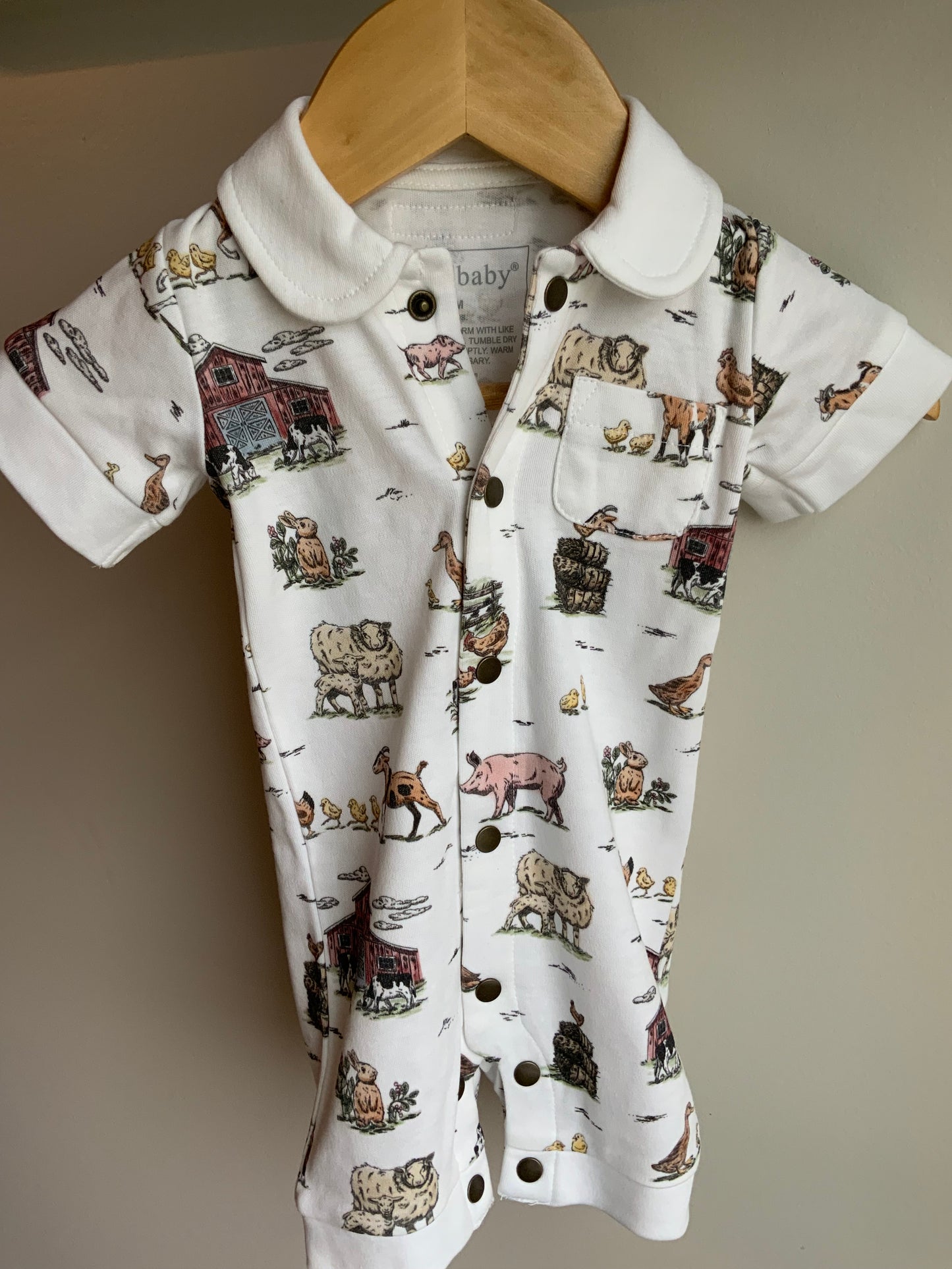 Organic Short Sleeve Farm Romper