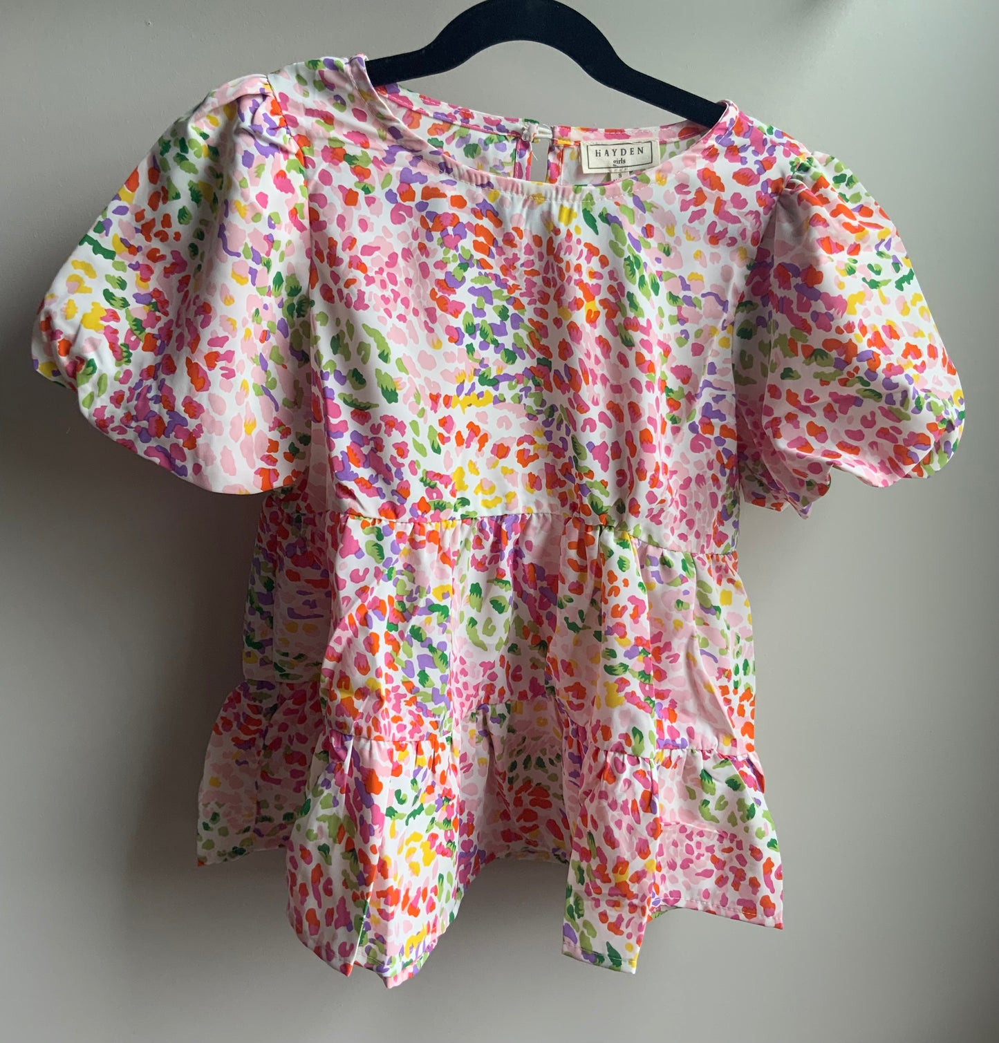 Pink Abstract Peplum Top