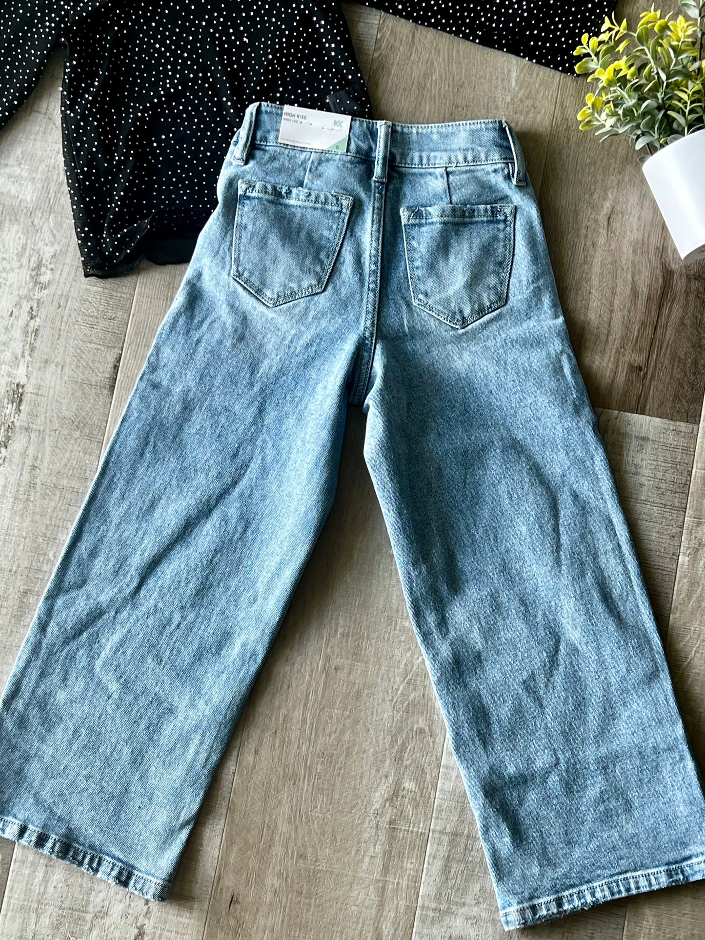 Wide Leg Light Wash Denim