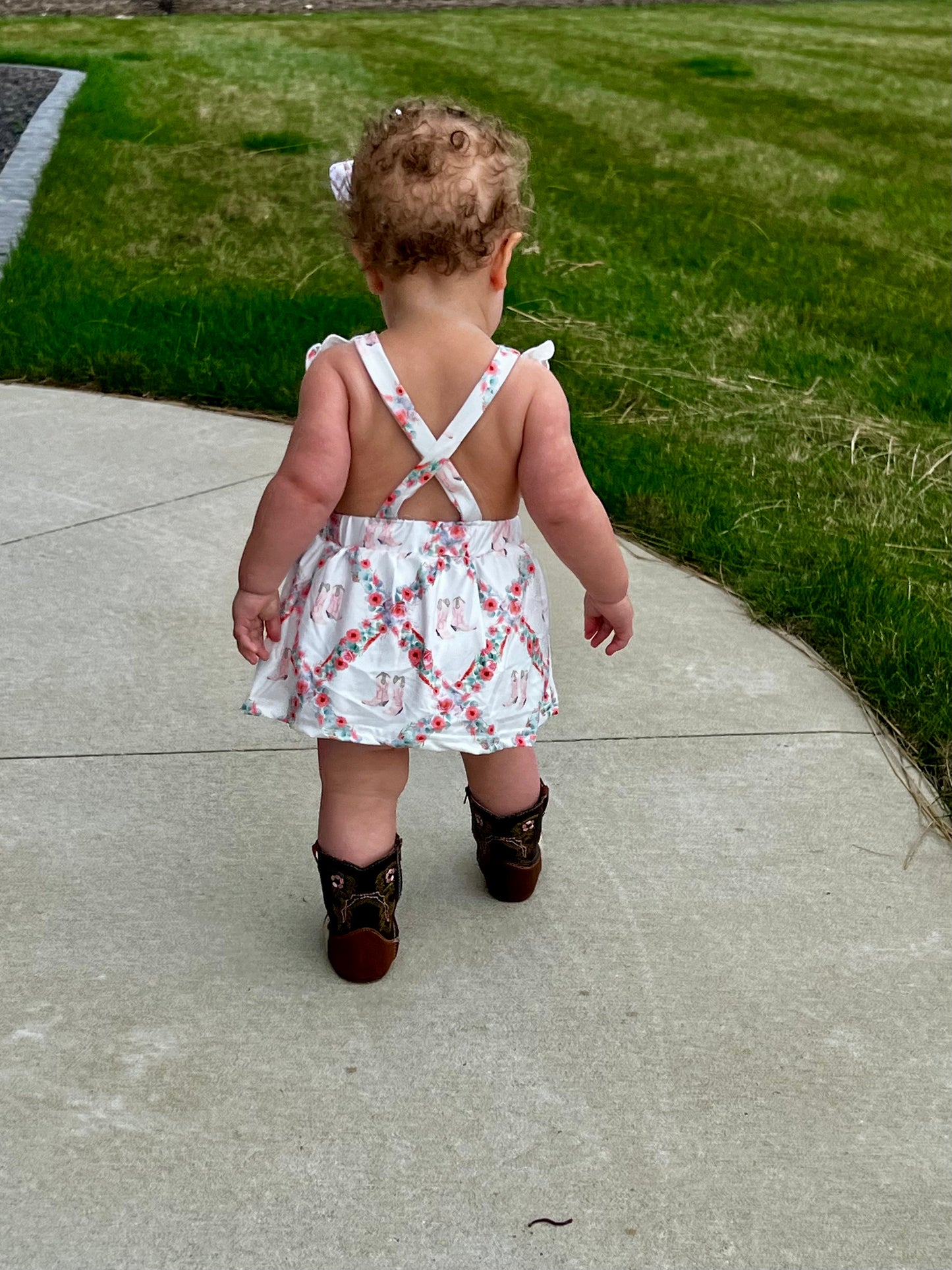 Floral Boot Cross Romper