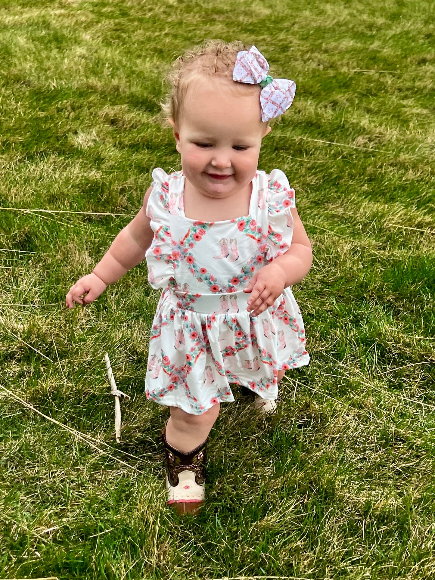 Floral Boot Cross Romper