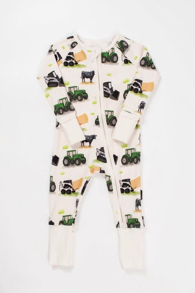 Green Tractor Farm Kid Pjs