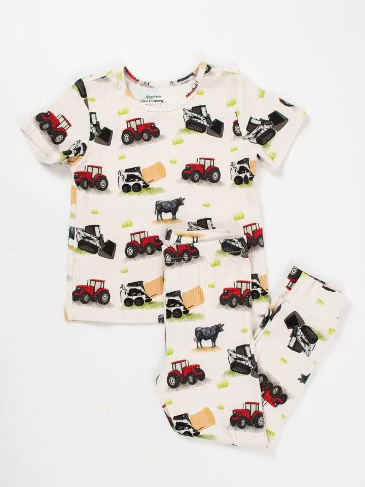 Red Tractor Farm Kid Pjs