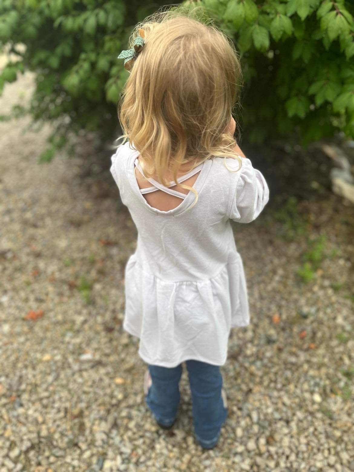 Lavender Cross Back Peplum Top