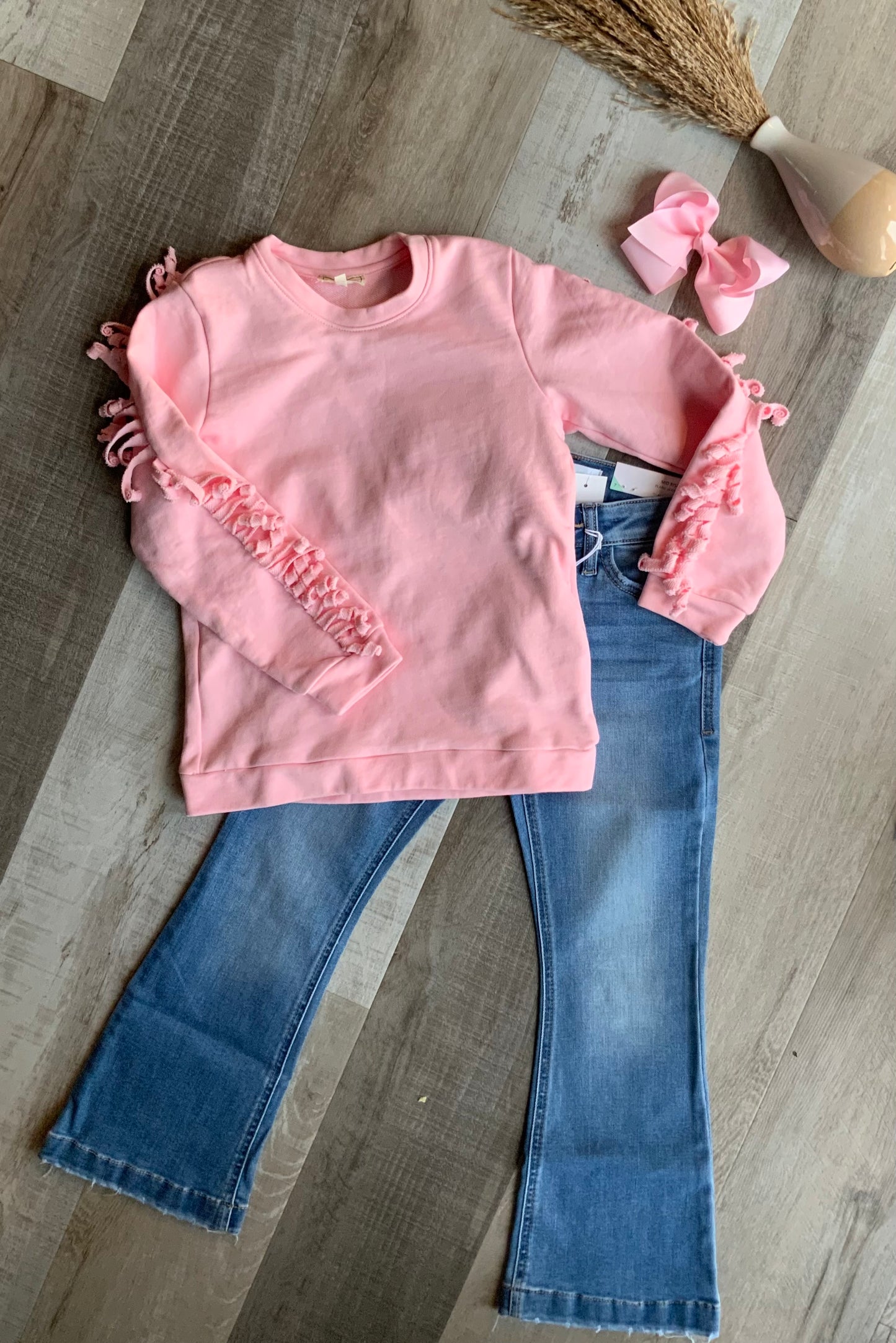 Bubble Gum Pink Fringe Sweatshirt