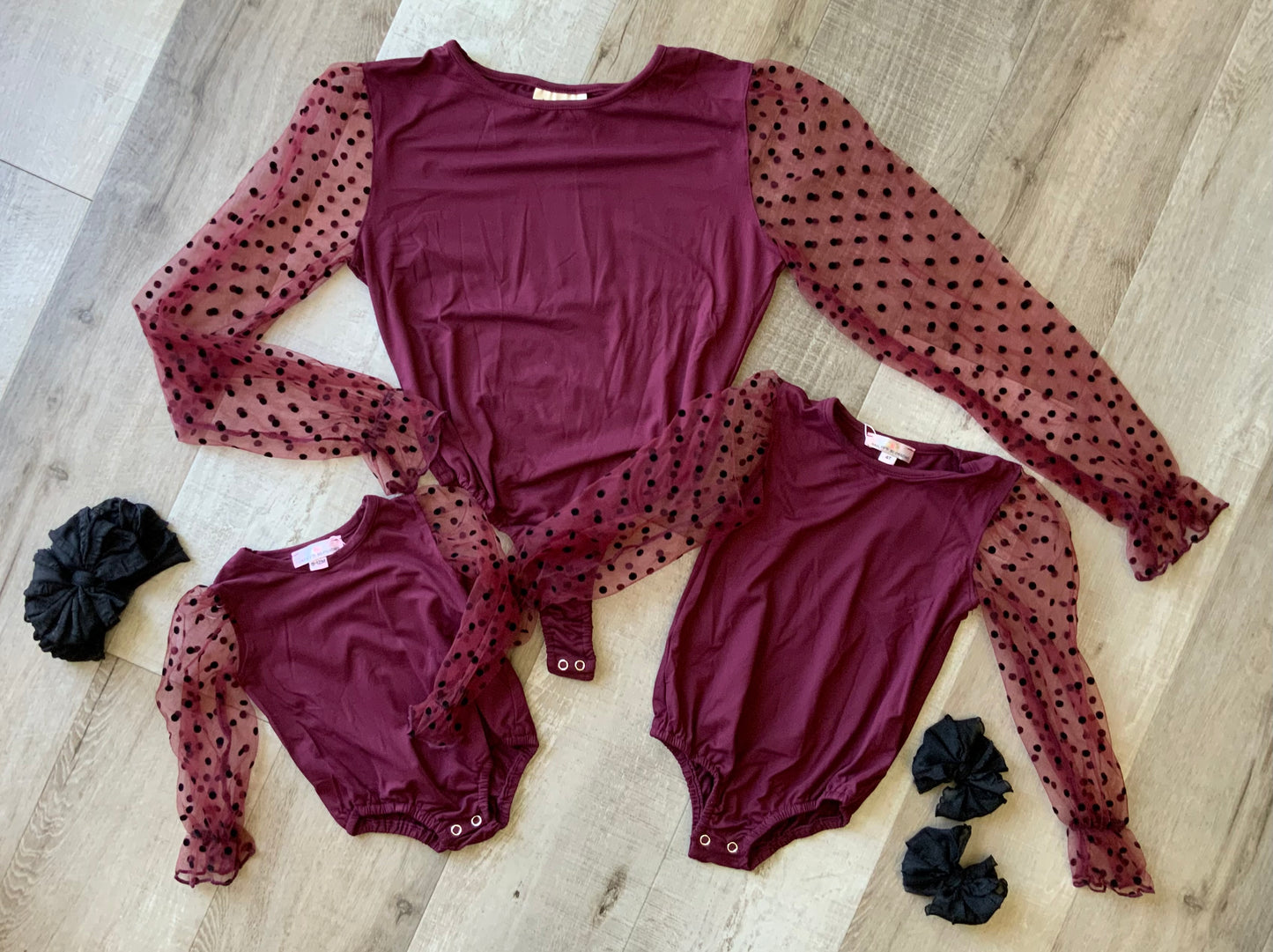 Sheer Dot Sleeve Leotard