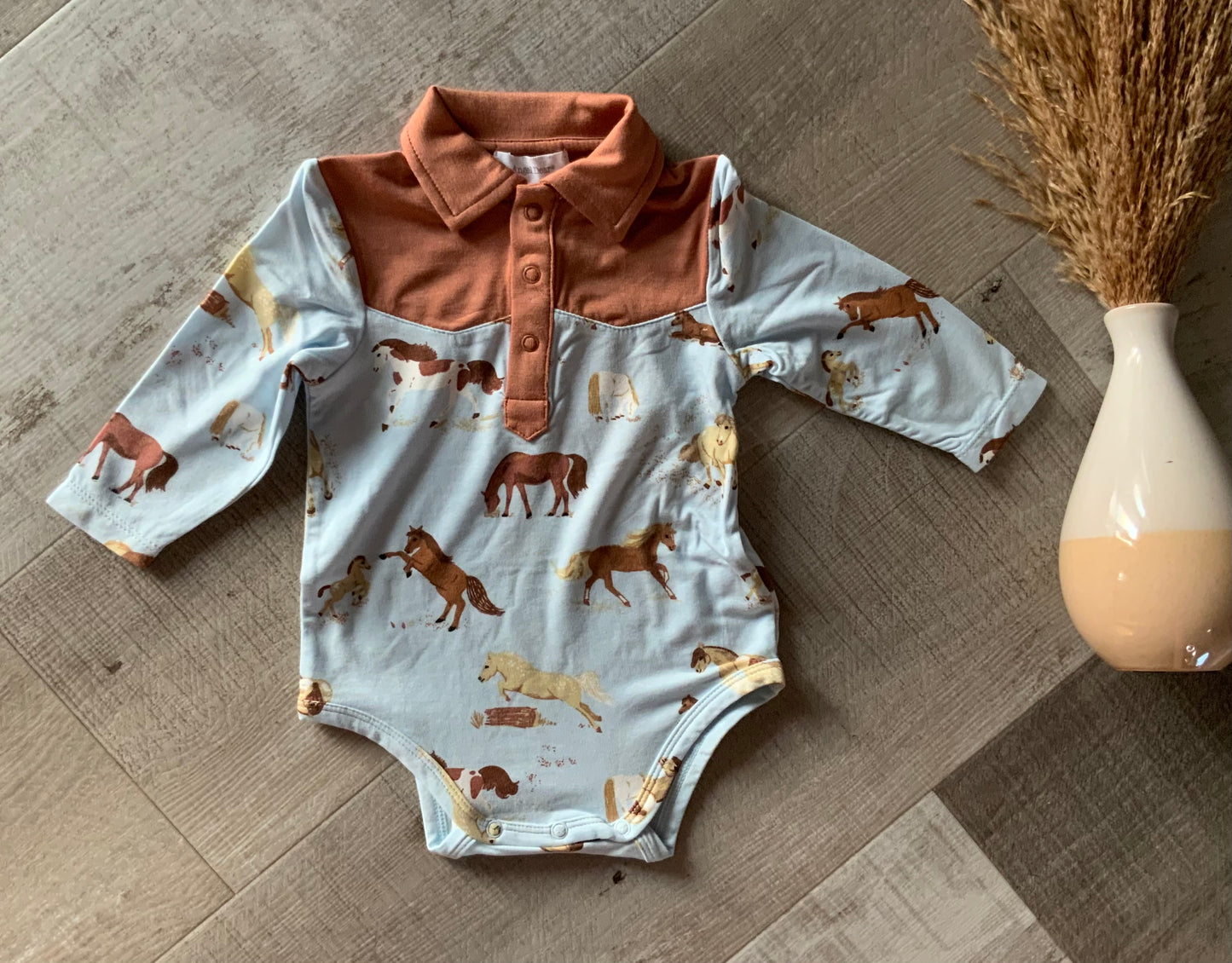 Cowboy Horses Collard Bodysuit