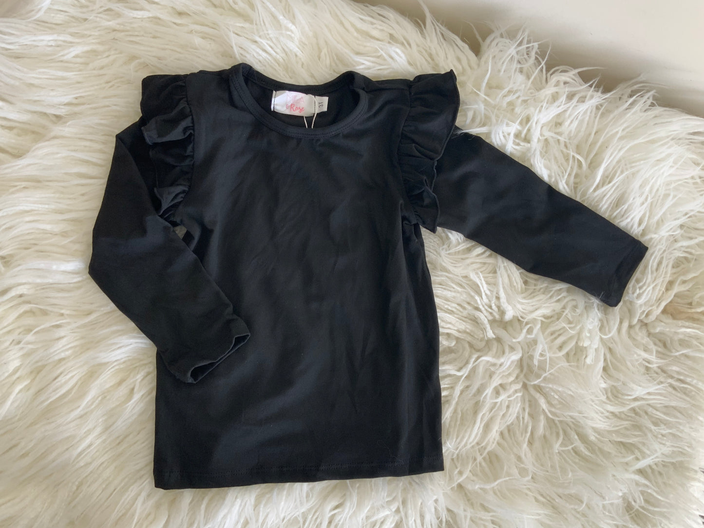 Black Flutter Bodysuit & Tee