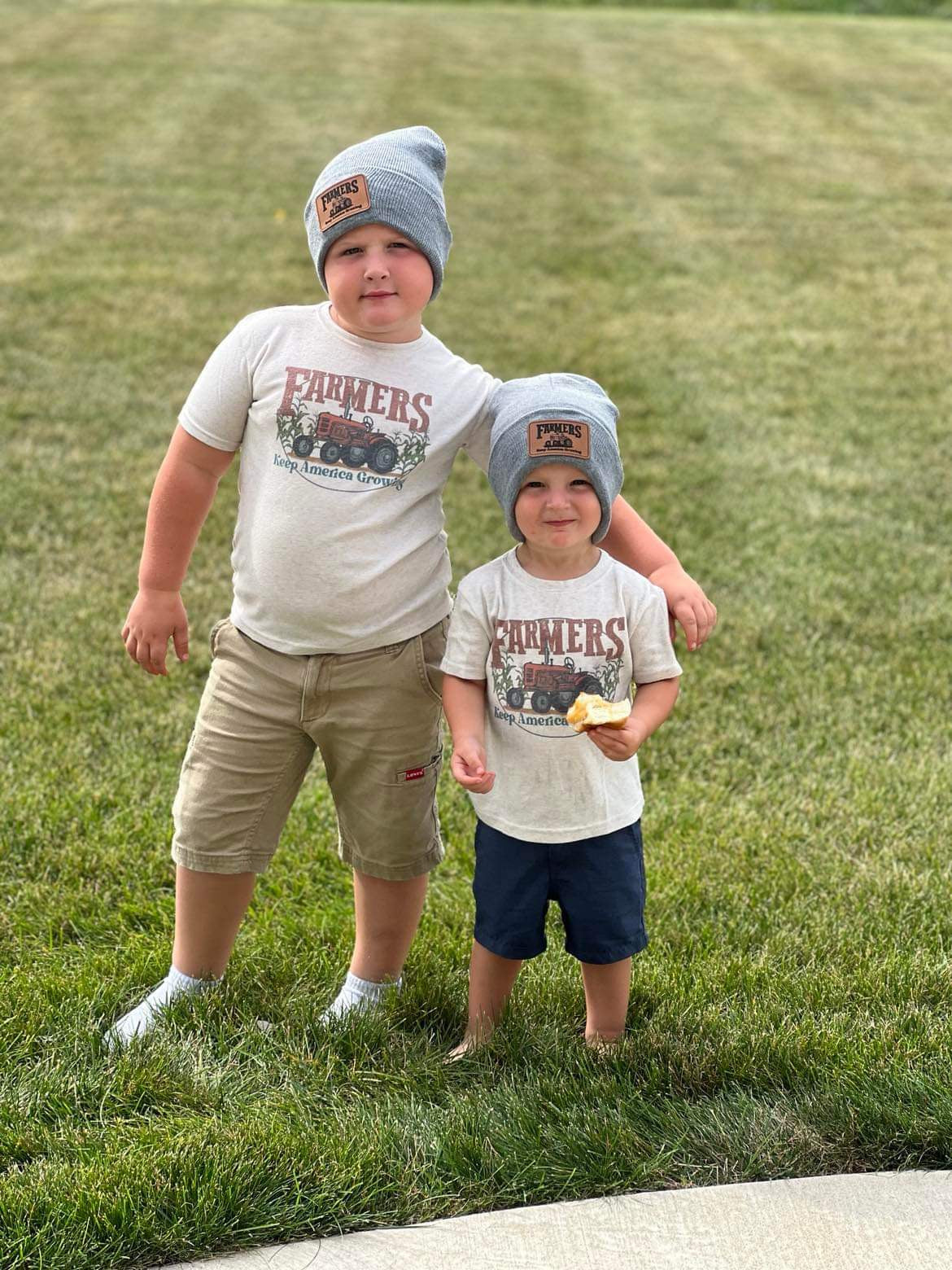 Farmers Keep America Growing Leather Patch Beanies