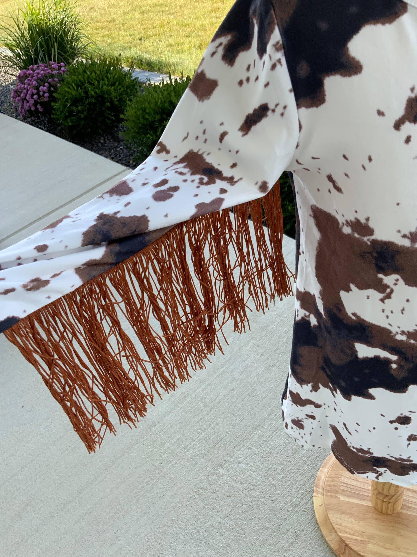 Brown Cowprint Fringe Dress