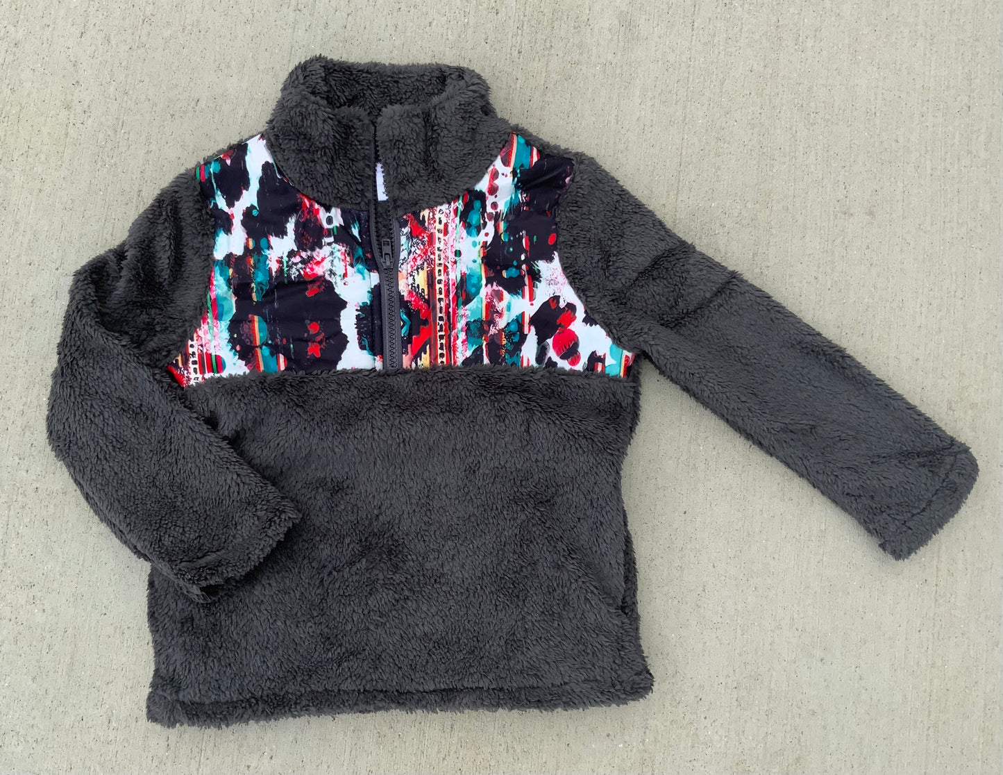 Dark Gray Serape Sherpa