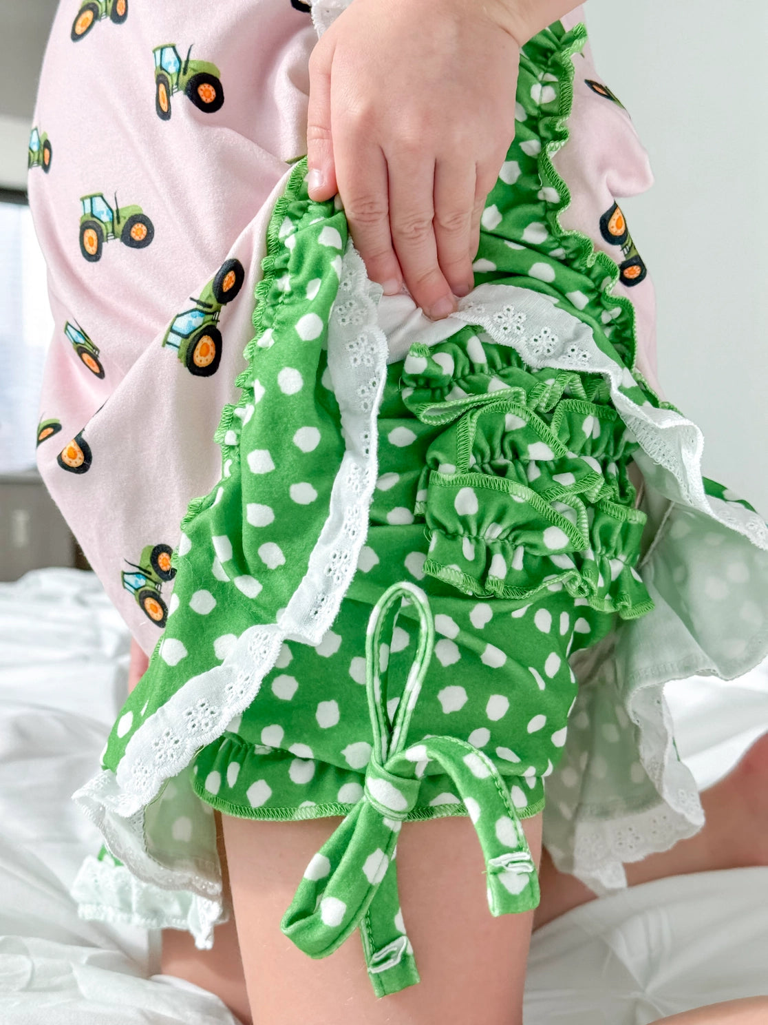 Pink Polka Dot Tractor Nighty