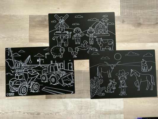 Chalkboard Coloring Placemat 12”x7”