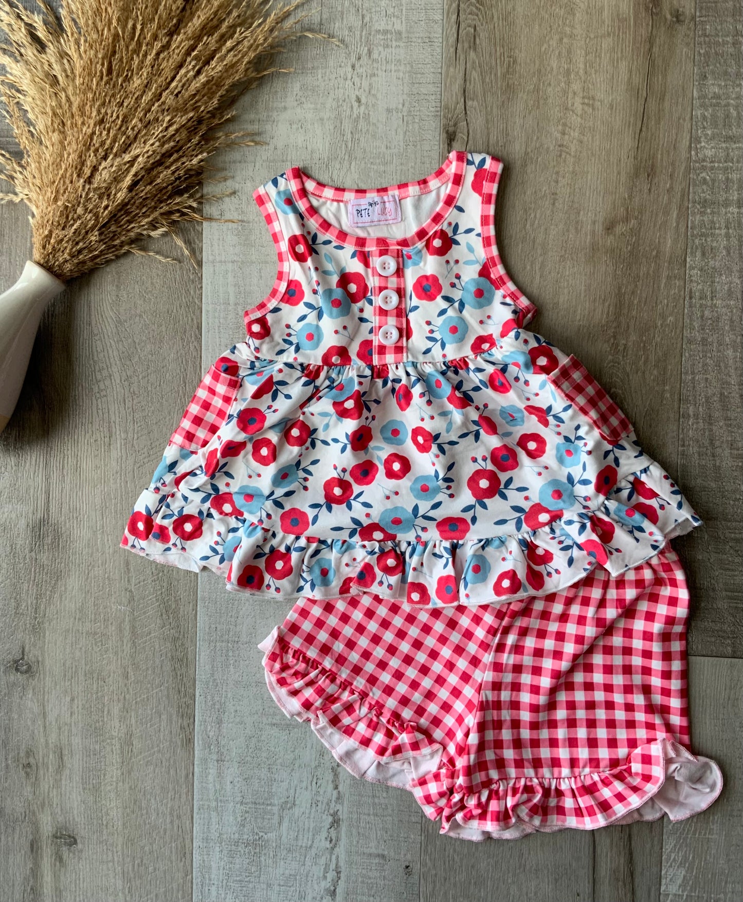 Pretty Patriotic Shorts Set