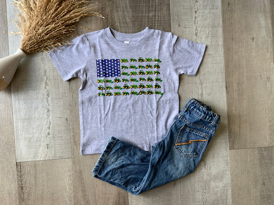 Green Tractor Flag Tee