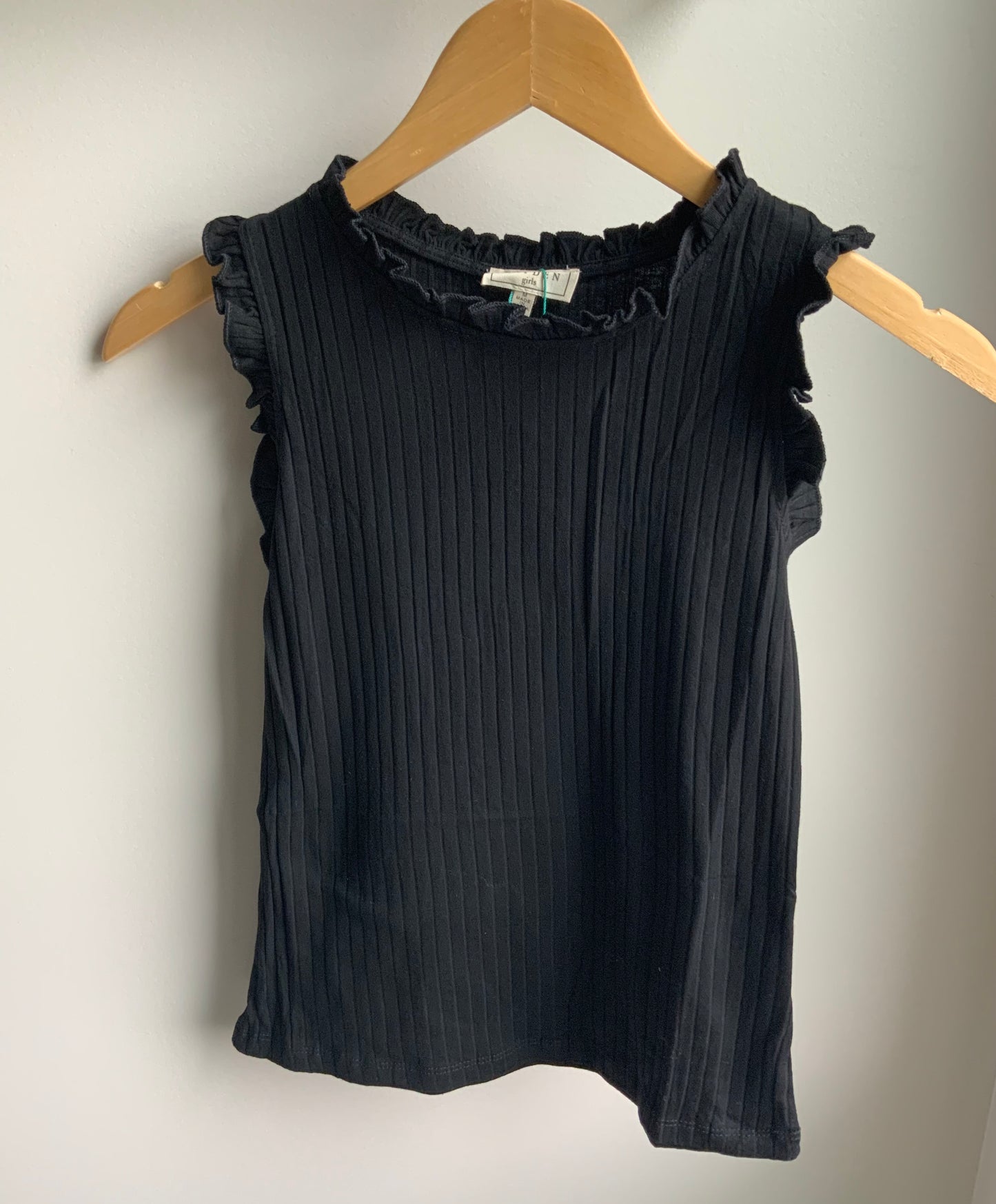 Black High Neck Ribbed Tank