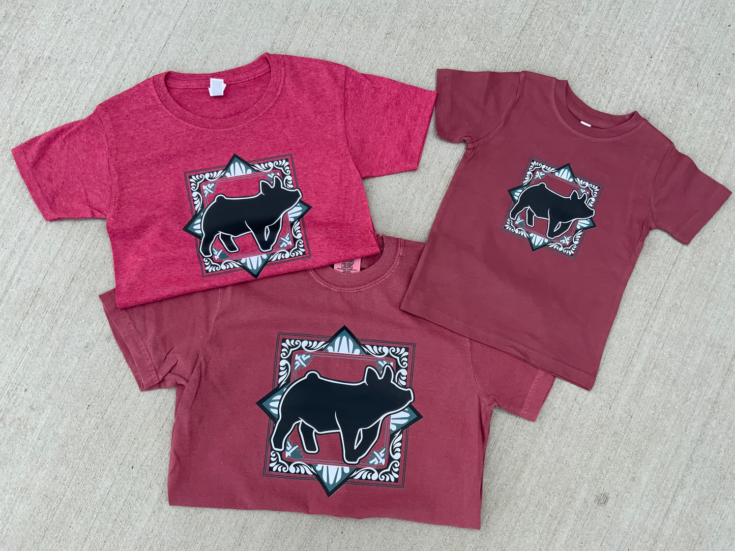 Maroon Show Pig GTown Tee