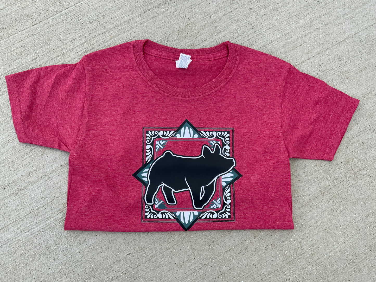 Maroon Show Pig GTown Tee