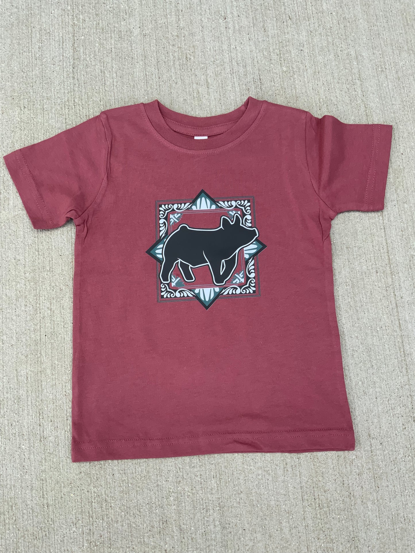 Maroon Show Pig GTown Tee