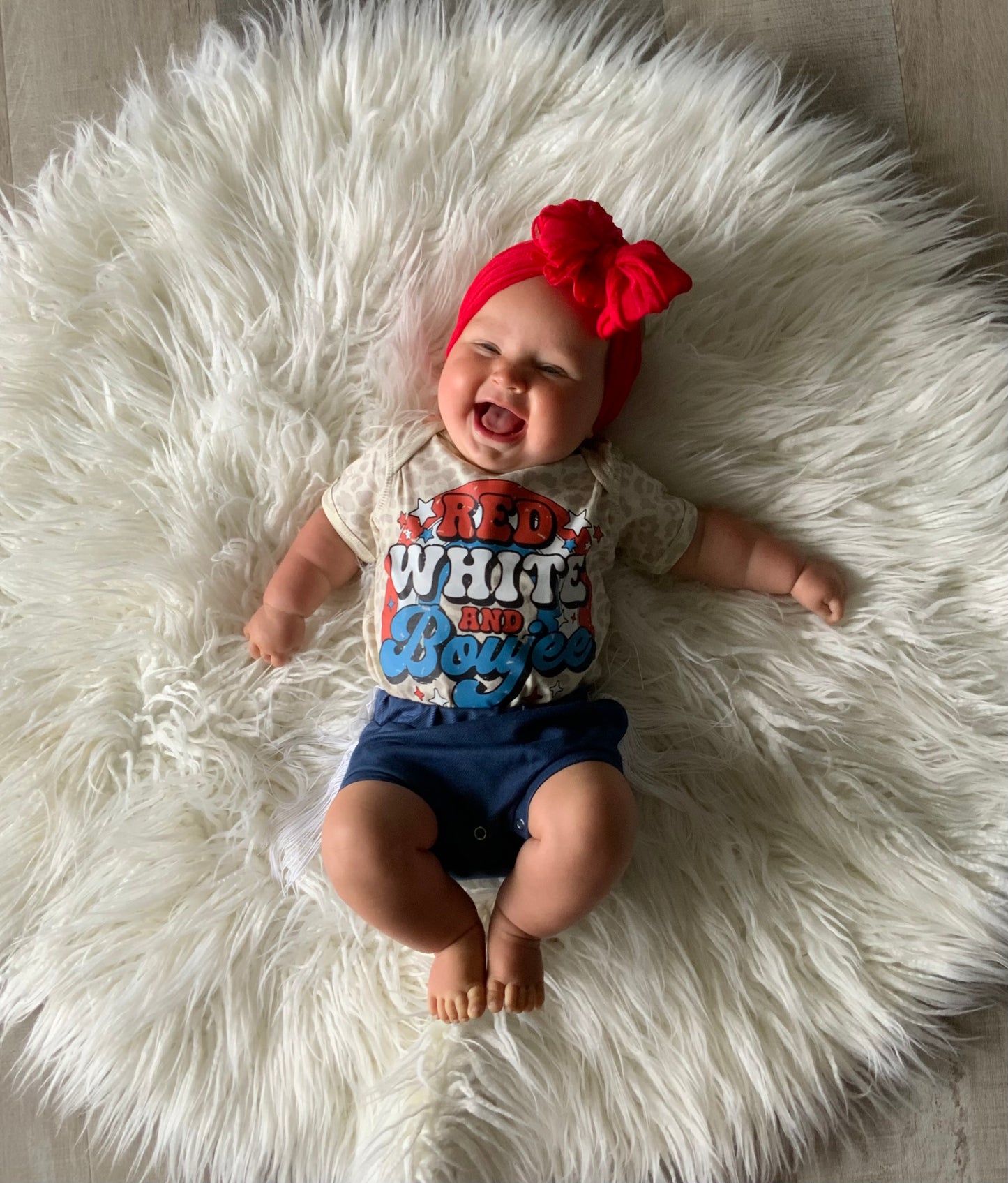 Red White & Boujee Leopard Tee