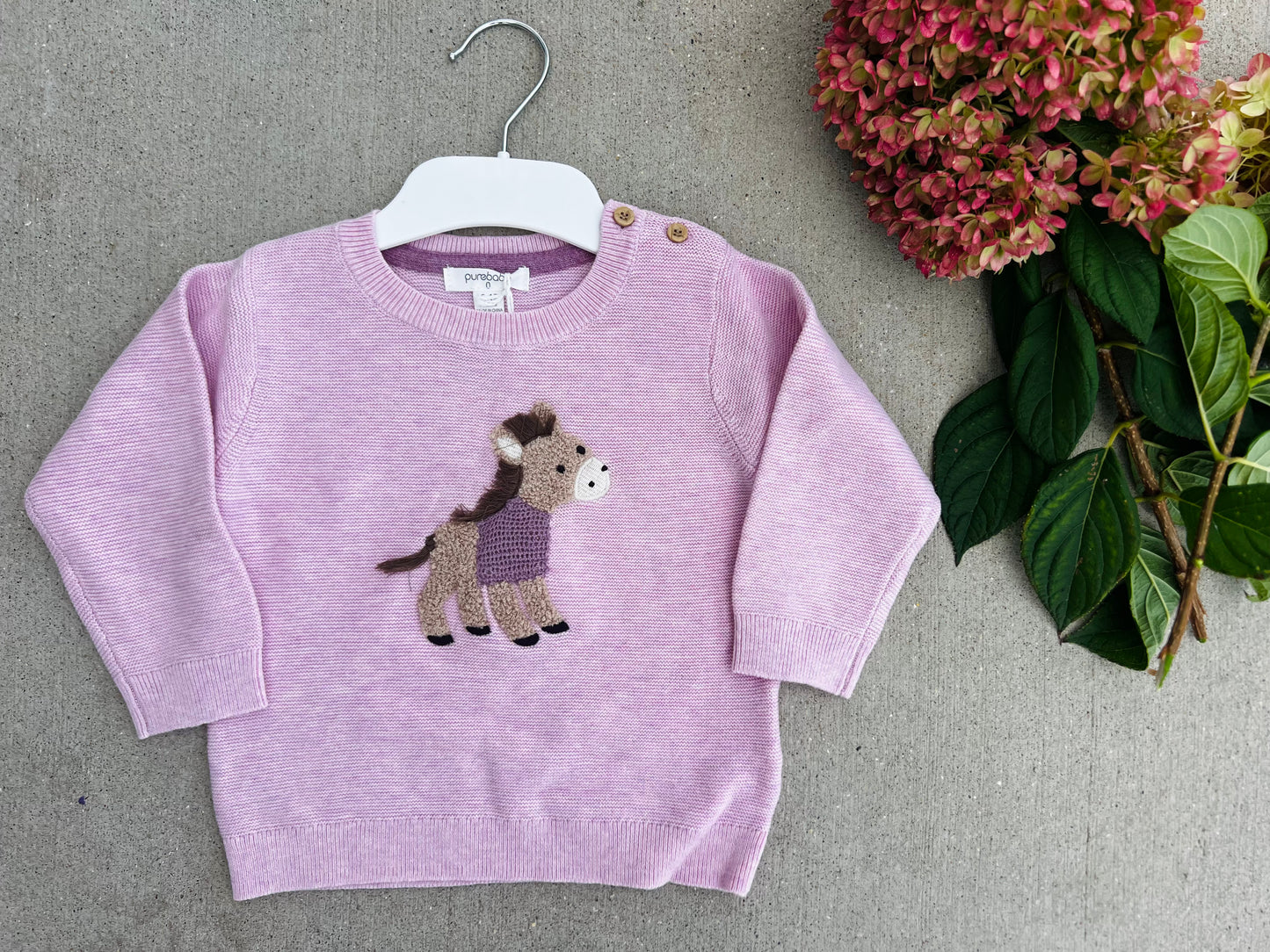 Organic Primrose 3D Horse Sweater