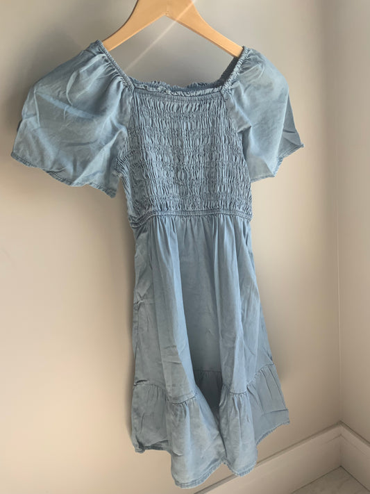Light Denim Smocked Dress