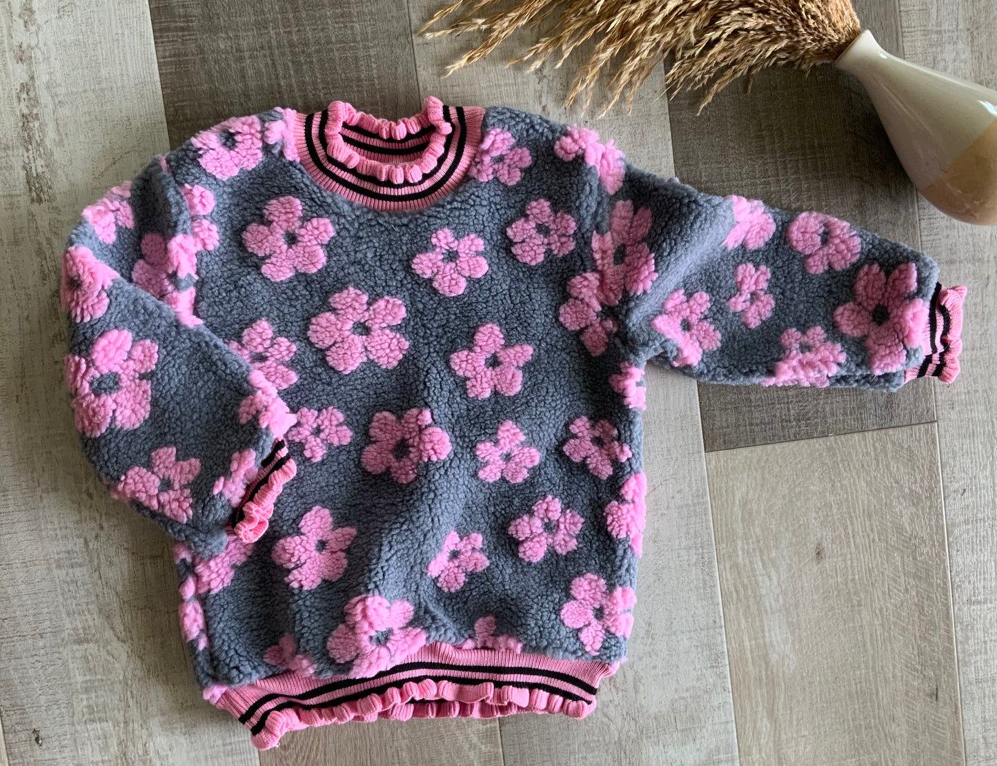 Pink Daisy Sherpa Sweater