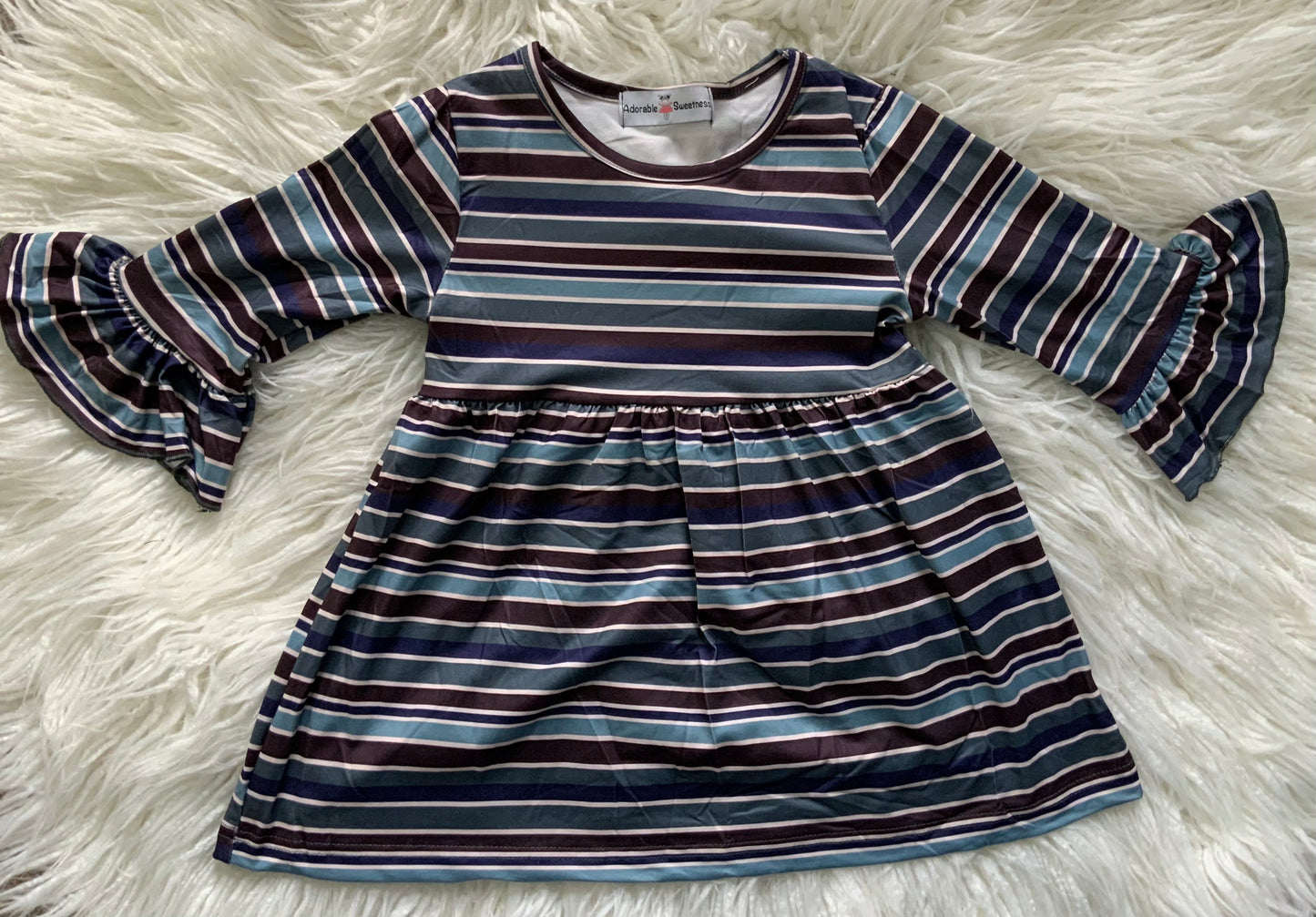 Dark Stripe Ruffle Top