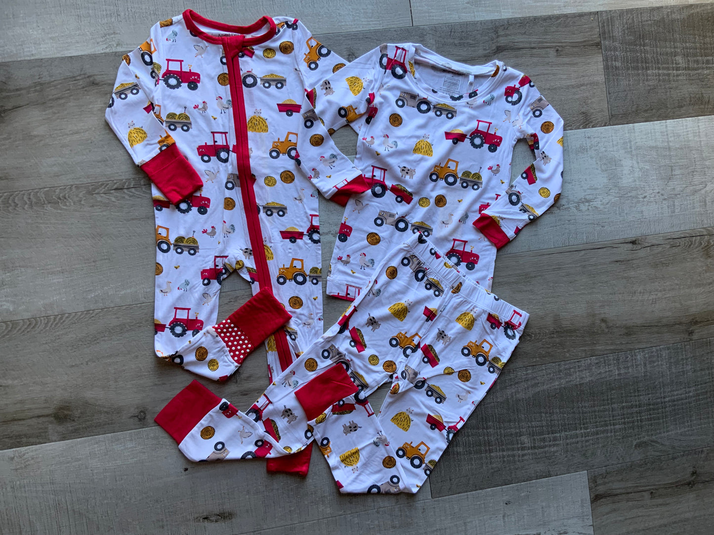 Happy Red Tractors 2 Piece Pjs