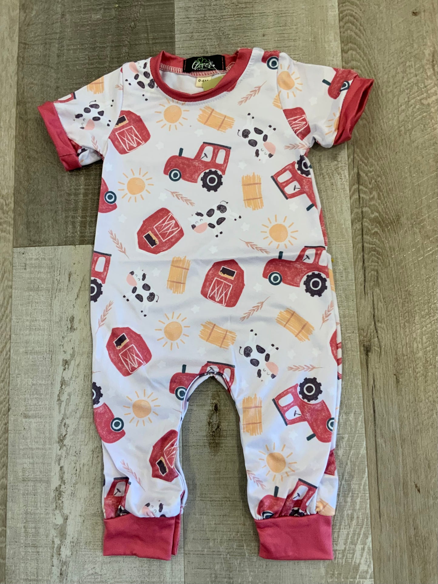 Rural Red Boys Romper