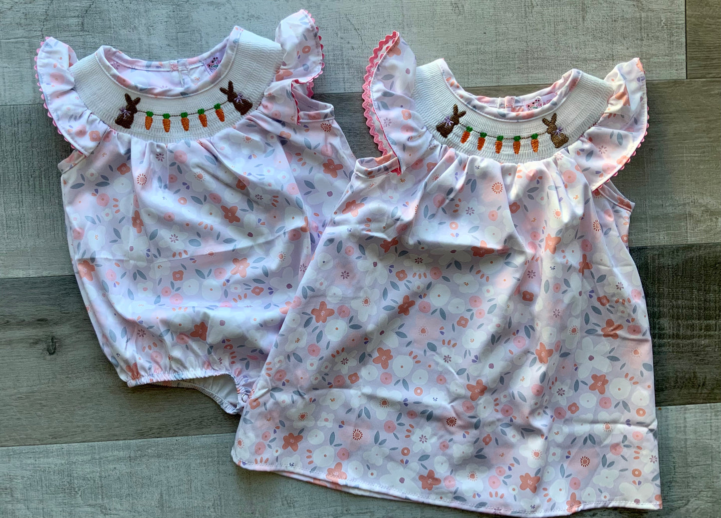 Carrot Patch Smocked Romper & Dress