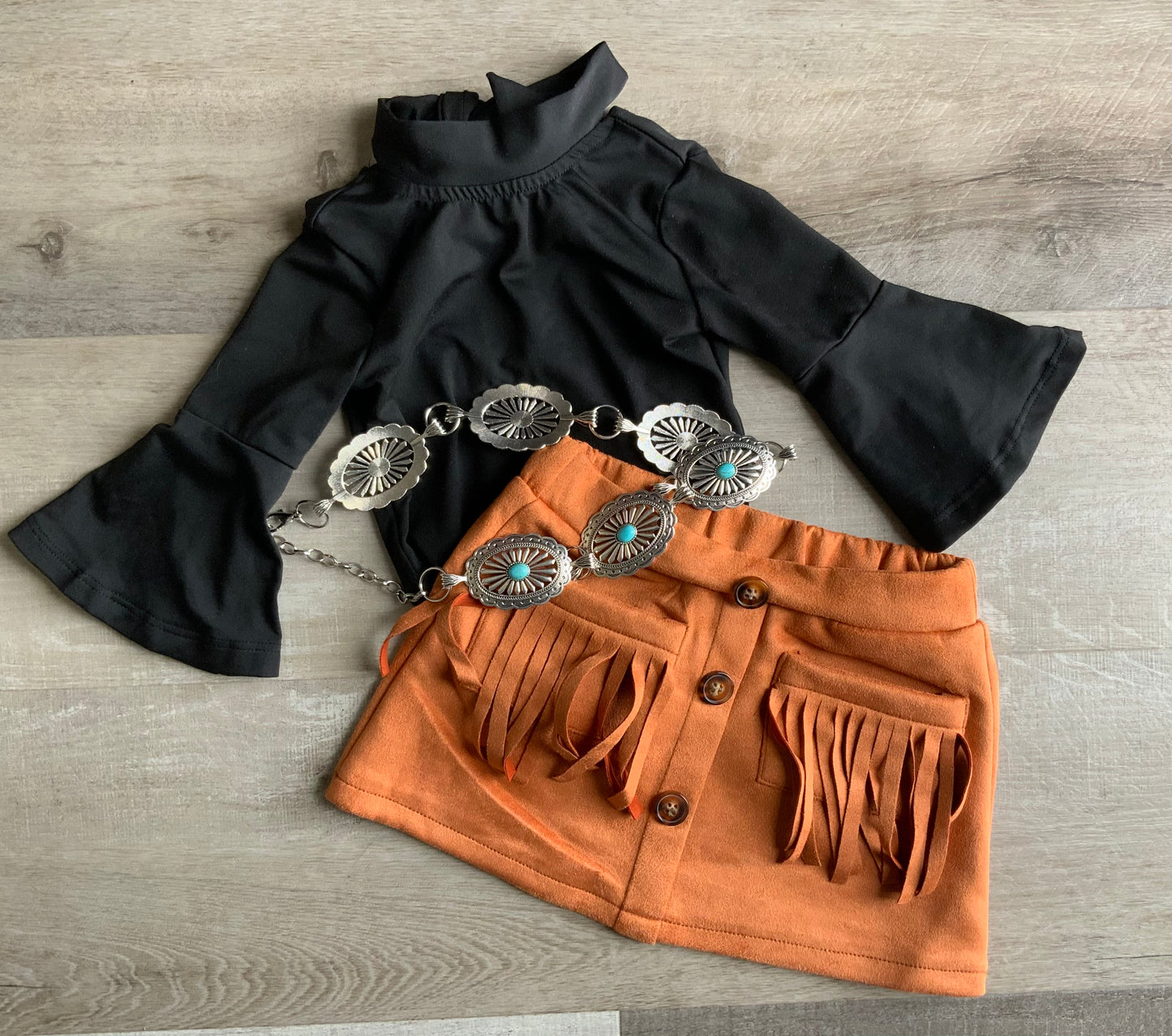 Tan Pocket Suede Skirt