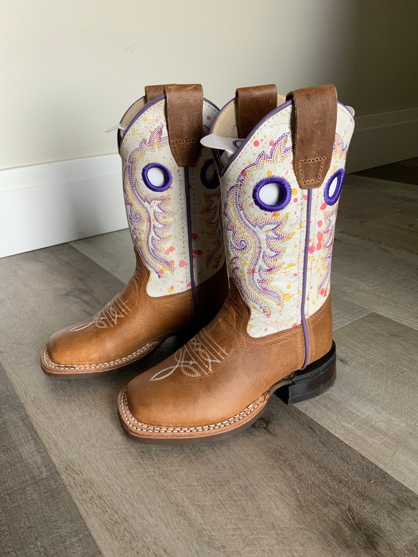 Purple Speckled Brown Toe Boot