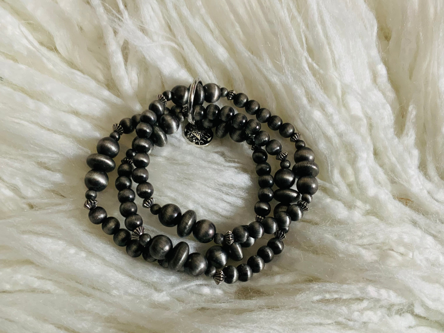 3 Strand Faux Navajo Pearl Stretch Bracelet