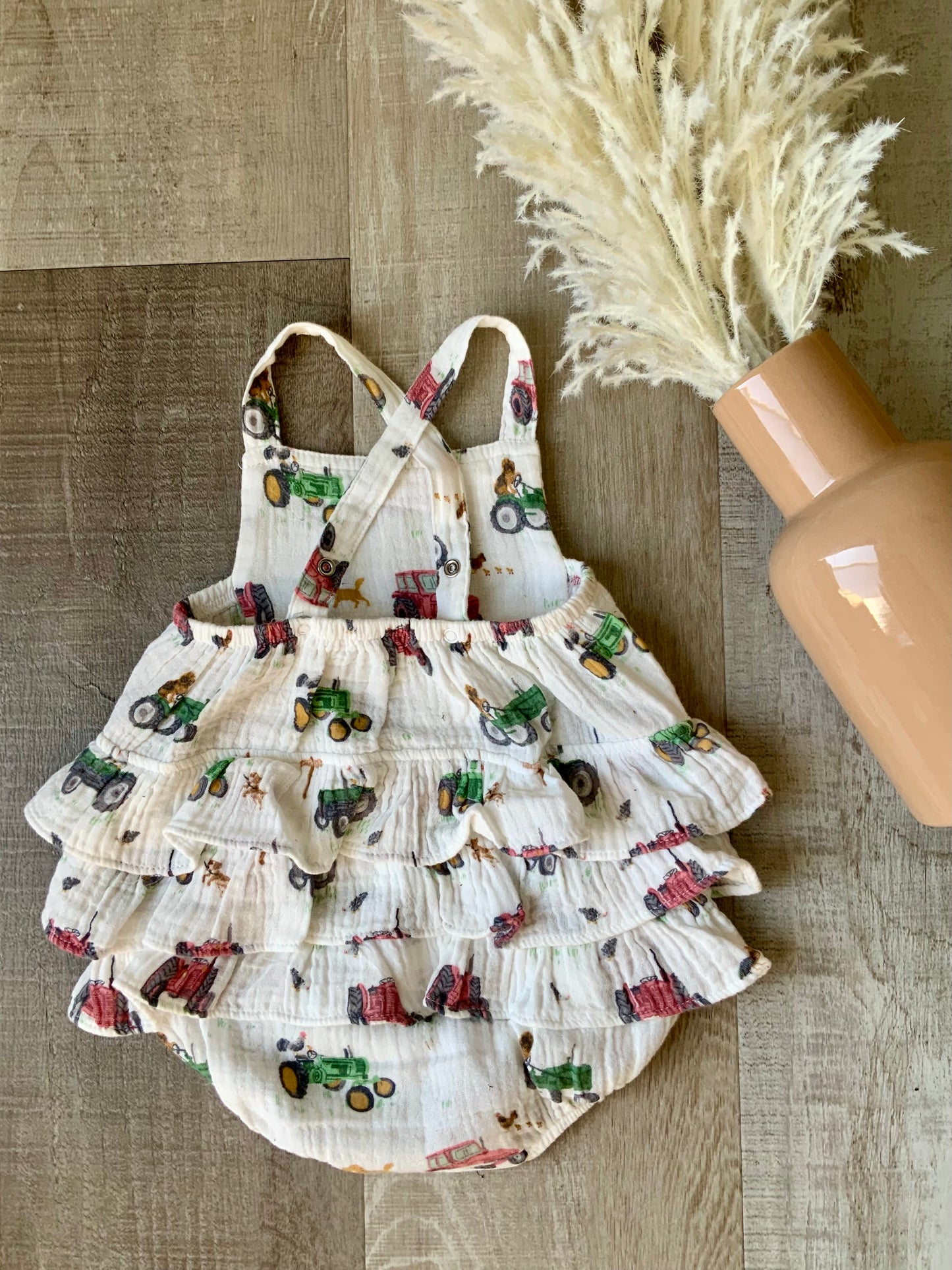 Tractors & Friends Ruffle Sunsuit