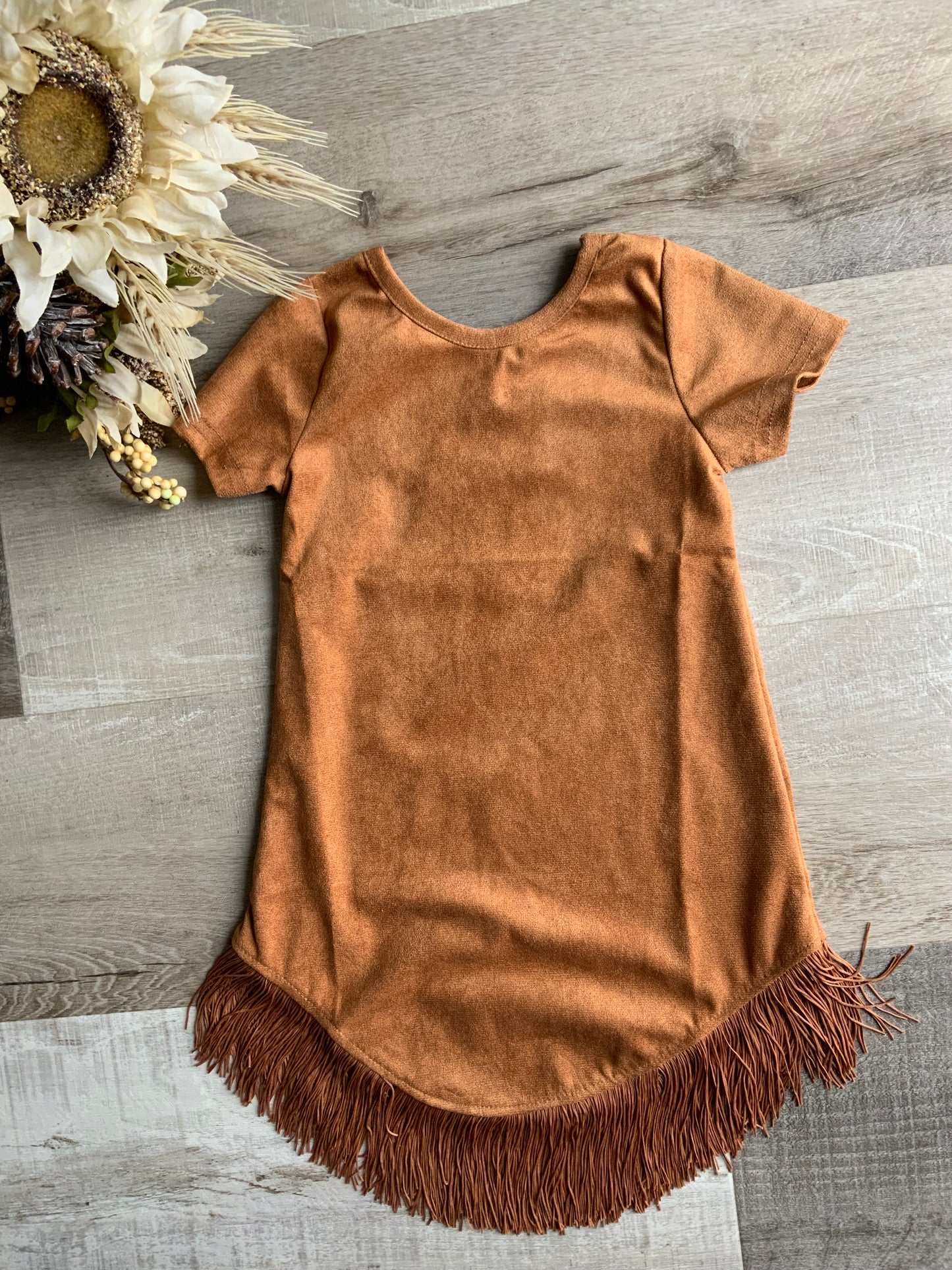 Brown Suede Fringe Dress