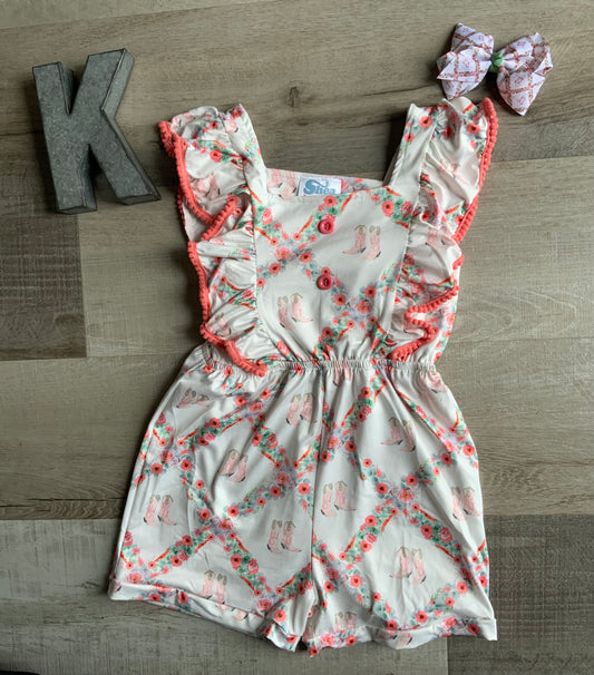 Floral Boots Romper
