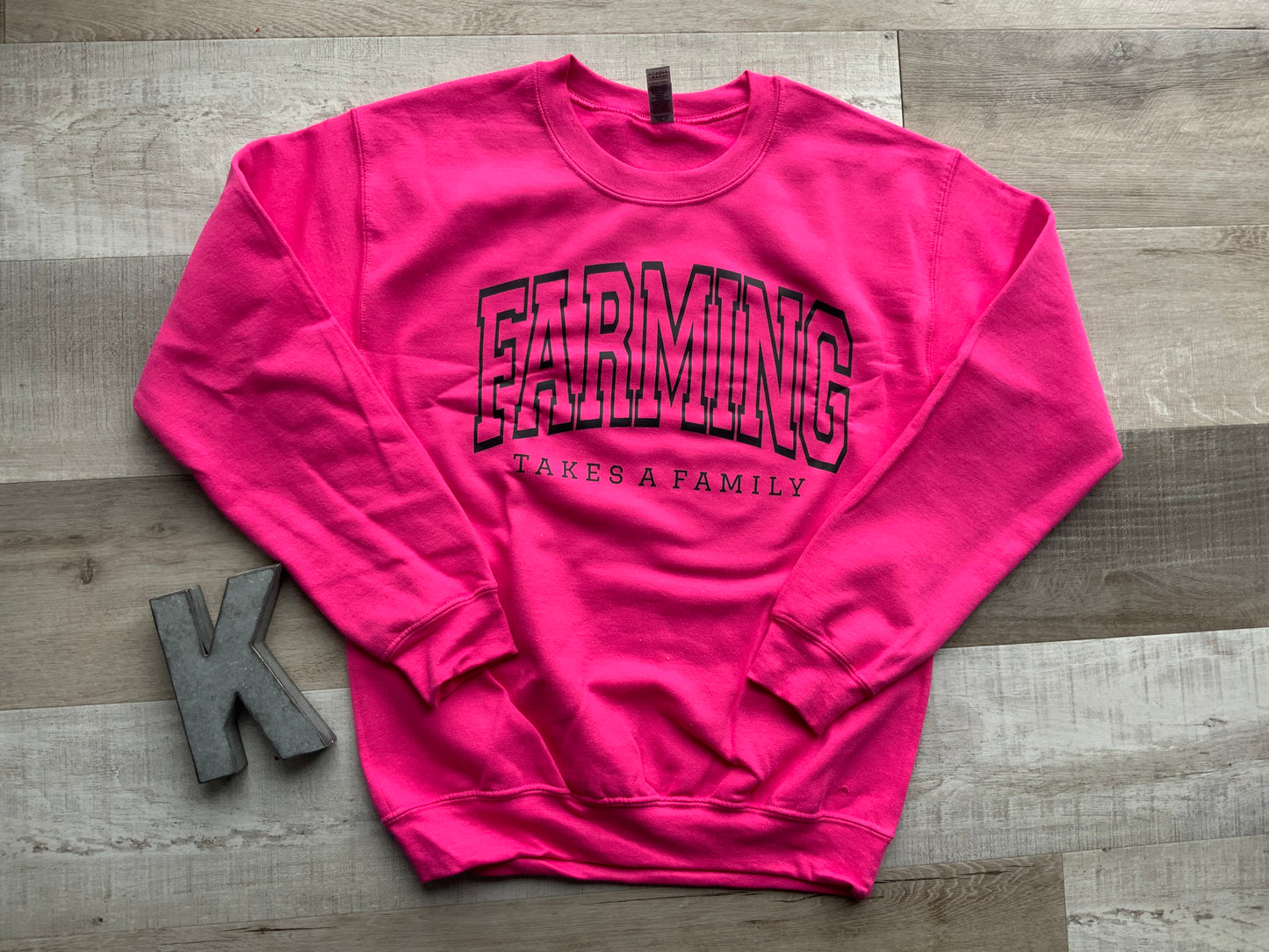 Pink Farming Takes A Family Sweatshirt