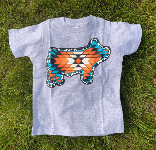 Aztec Pig Gray Tee