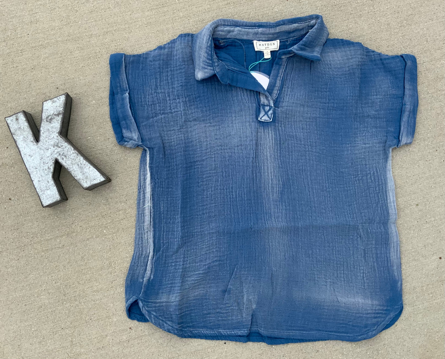 Royal Blue Collar Top