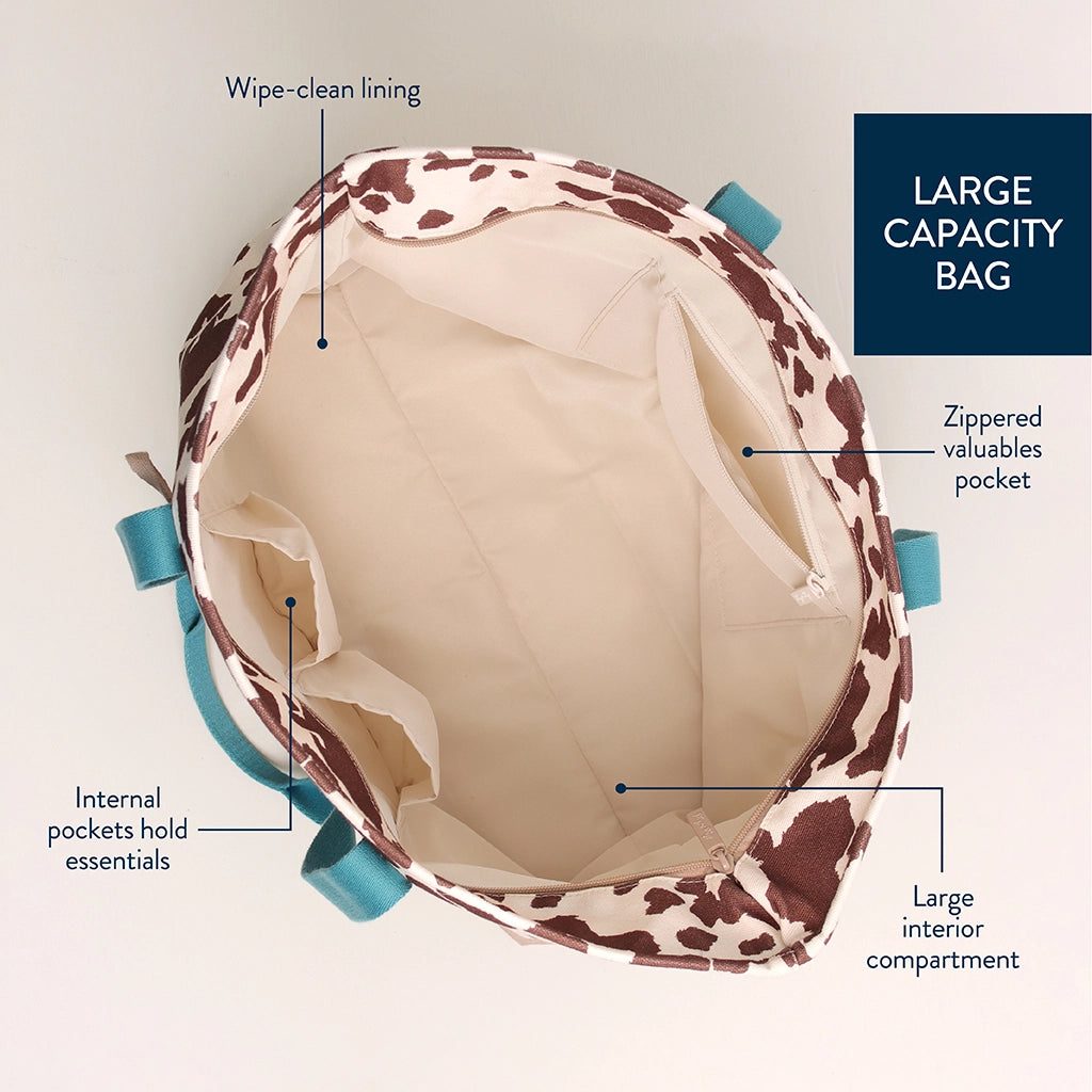 Cow Print Itzy Ritzy Canvas Tote