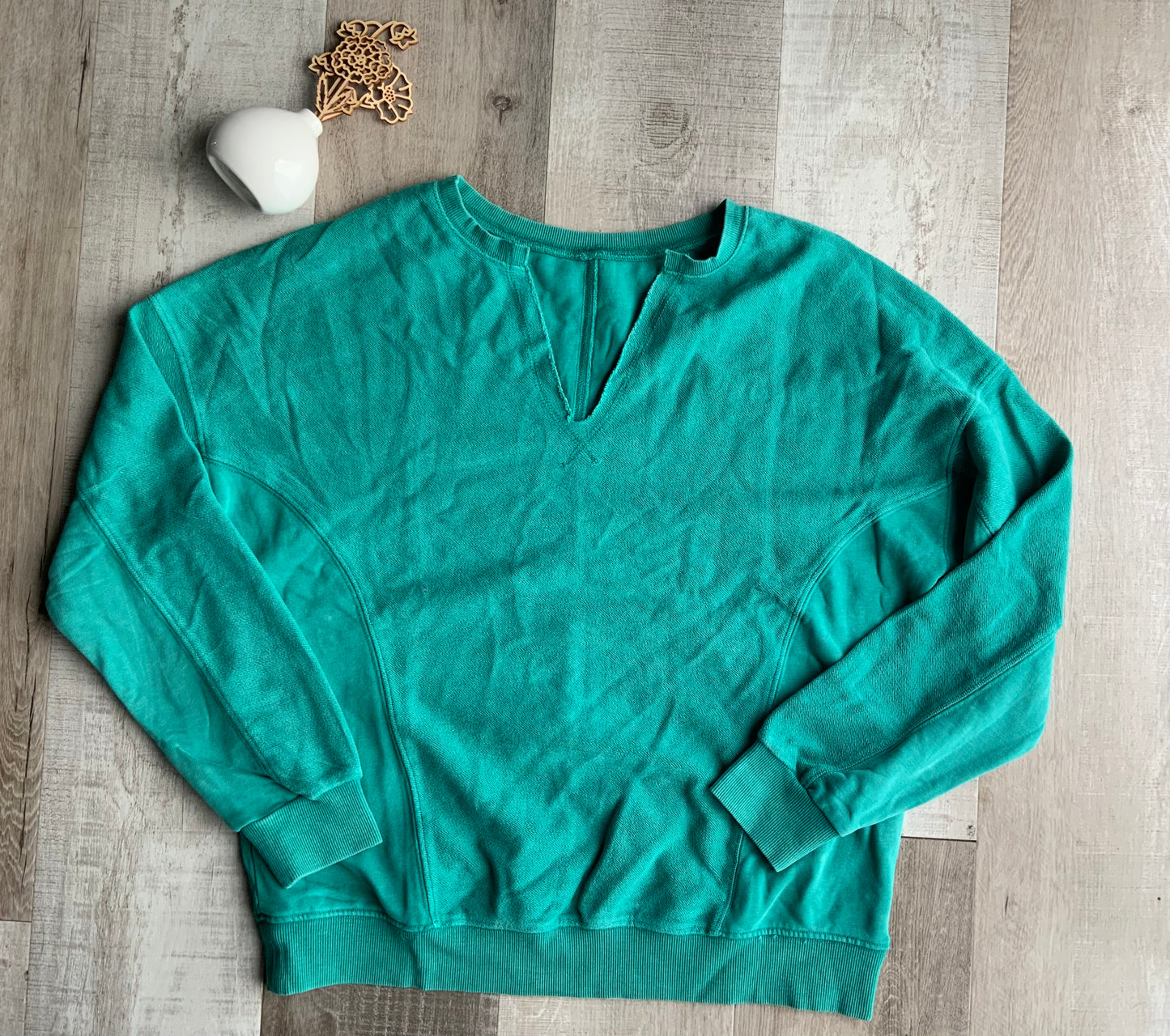 Teal Ladies V-Neck Pullover