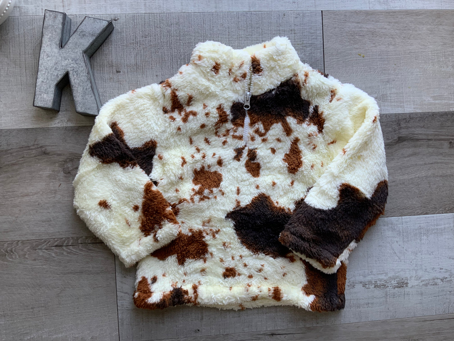 Cowprint Sherpa Pullover