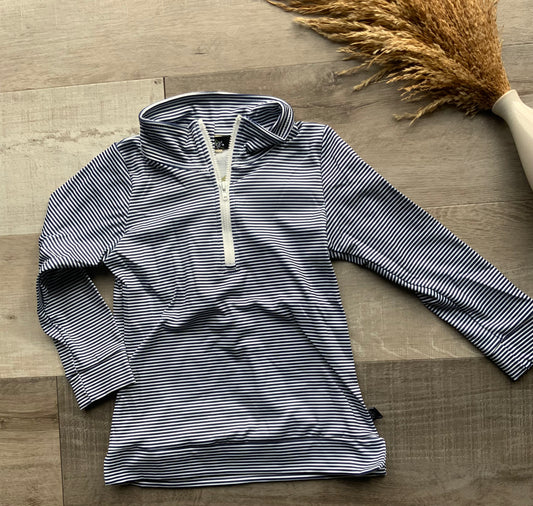 Navy Stripe Quarter Zip