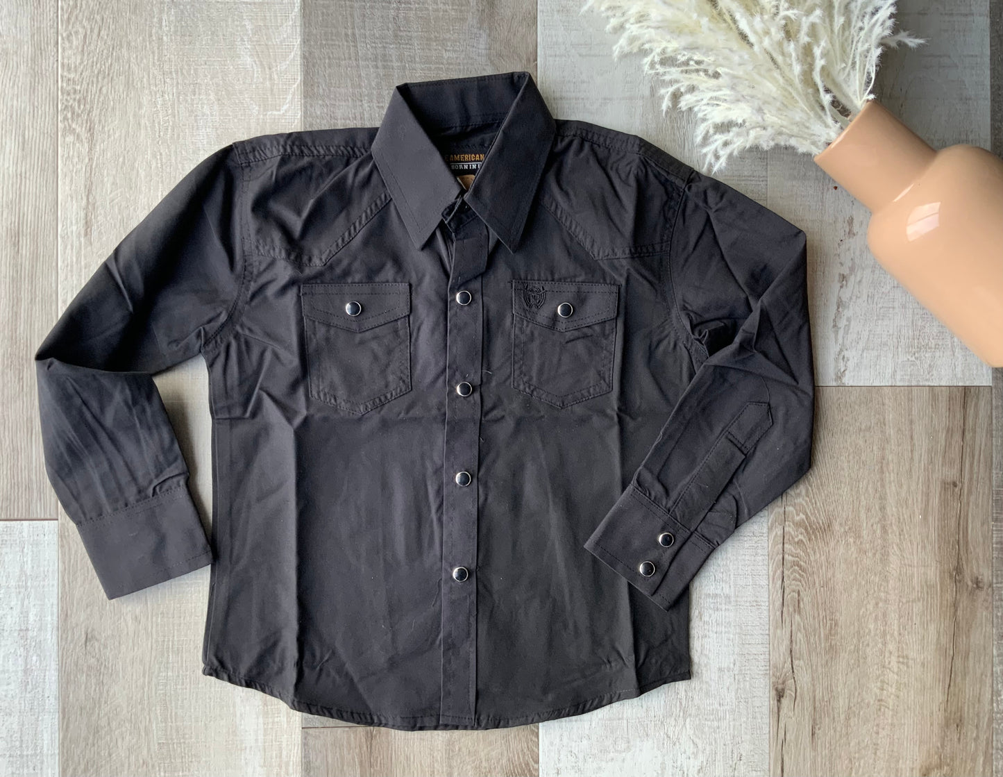 Solid Black Pearl Snap