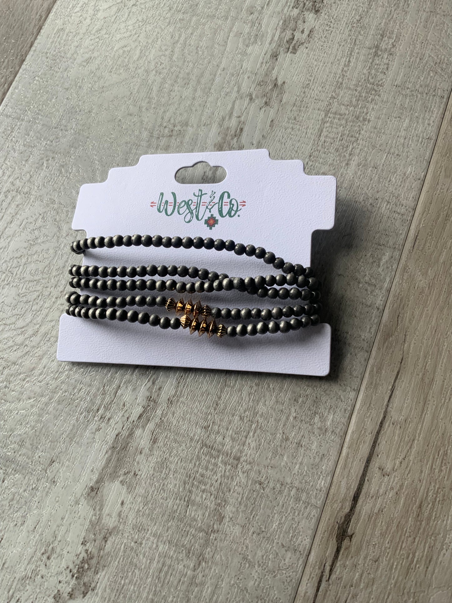 6 Strand Bracelet w/ Gold Disk