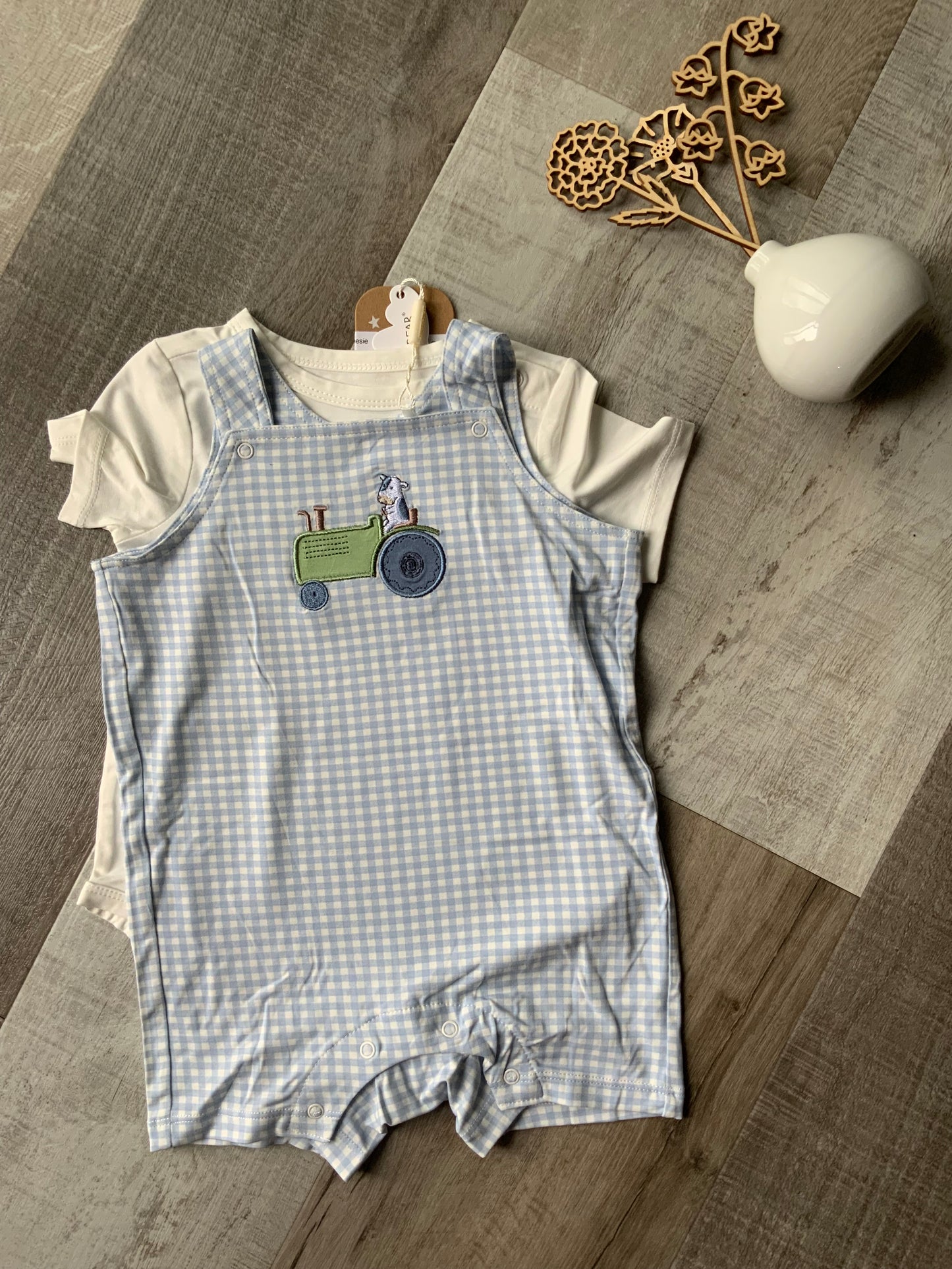 Cute Farm Animal Applique Shorts w/ Onesie