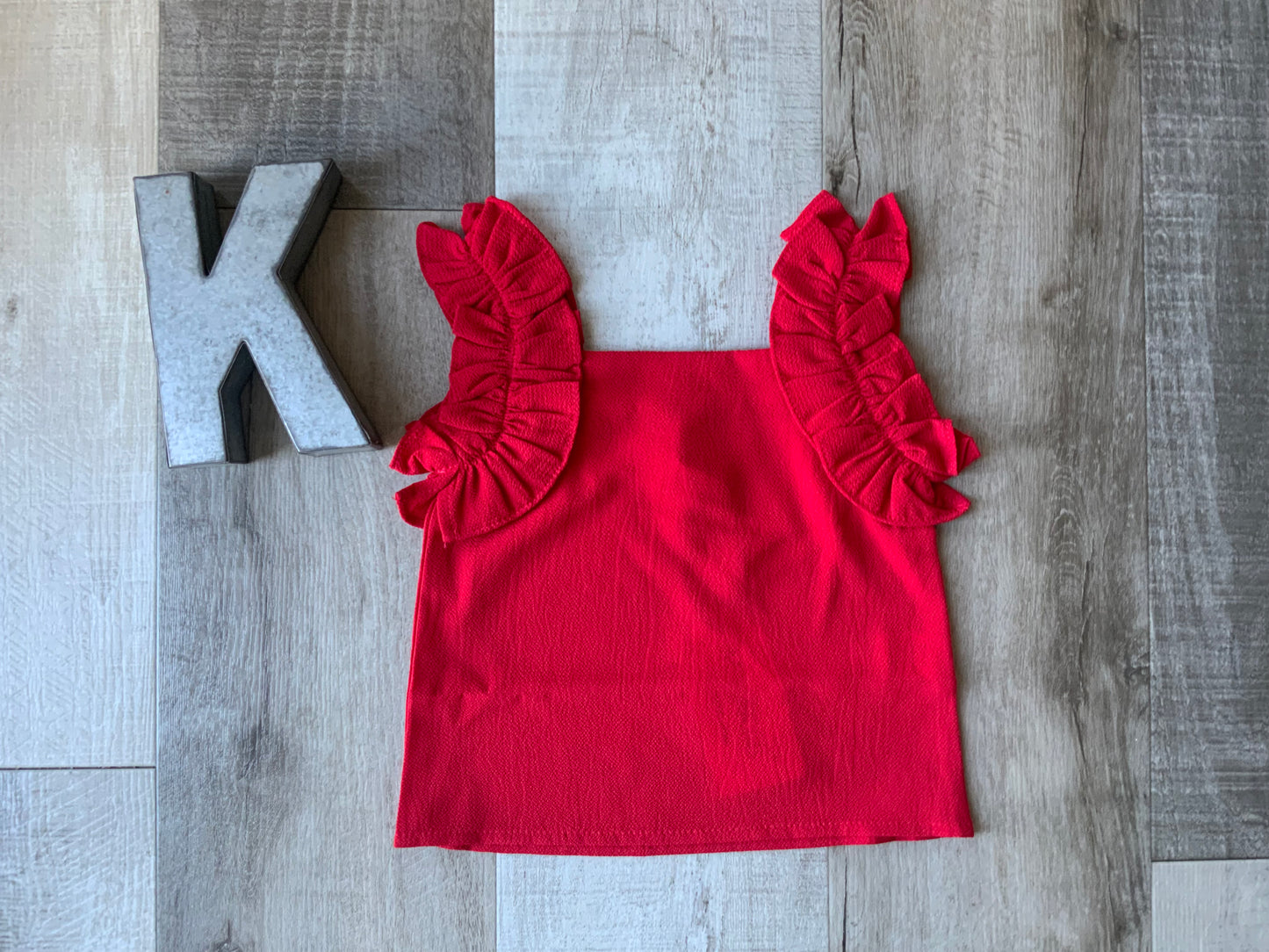 Red Ruffle Tank